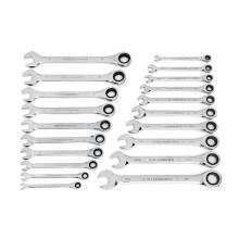 GearWrench 35720-06 - 20 Pc. 72-Tooth 12 Point SAE/Metric Combination Ratcheting Wrench Set