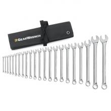 GearWrench 81916 - 22 Pc. 12 Point Metric Long Pattern Combination Wrench Set with Wrench Roll