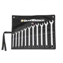 GearWrench 81934 - 11 Pc. 12 Point SAE Long Pattern Combination Wrench Set with Wrench Roll