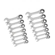 GearWrench 85206 - 14 Pc. 72-Tooth 12 Point SAE/Metric Stubby Combination Ratcheting Wrench Set