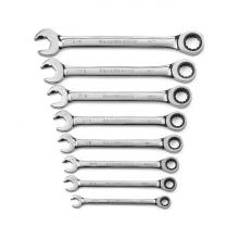 GearWrench 85599 - 8 Pc. 72-Tooth 12 Point SAE Open End Combination Ratcheting Wrench Set