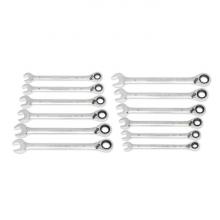 GearWrench 86628 - 12 Pc. 90-Tooth 12 Point Metric Reversible Ratcheting Wrench Set with Wrench Roll