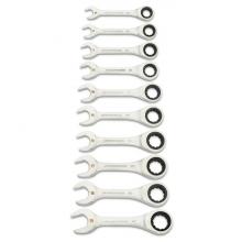 GearWrench 86850 - 10 Pc. 90-Tooth 12 Point Metric Stubby Combination Ratcheting Wrench Set