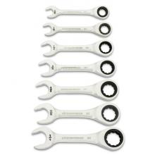 GearWrench 86858 - 7 Pc. 90-Tooth 12 Point SAE Stubby Combination Ratcheting Wrench Set