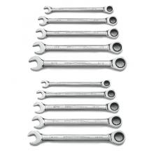 GearWrench 9418 - 10 Pc. 72-Tooth 12 Point SAE/Metric Combination Ratcheting Wrench Set