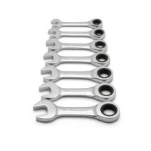 GearWrench 9507D - 7 Pc. 72-Tooth 12 Point SAE Stubby Combination Ratcheting Wrench Set