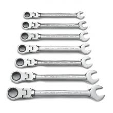 GearWrench 9900D - 7 Pc. 72-Tooth 12 Point Metric Flex Combination Ratcheting Wrench Set