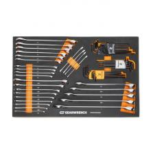 GearWrench GWMSCWS6SAEMM - 59 Pc. 6 Point Combination Wrench and Hex Key Set in Foam Storage Tray