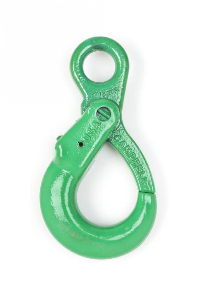 SELF LOCKING HOOK,3/8&#34;,EYE,GR 100