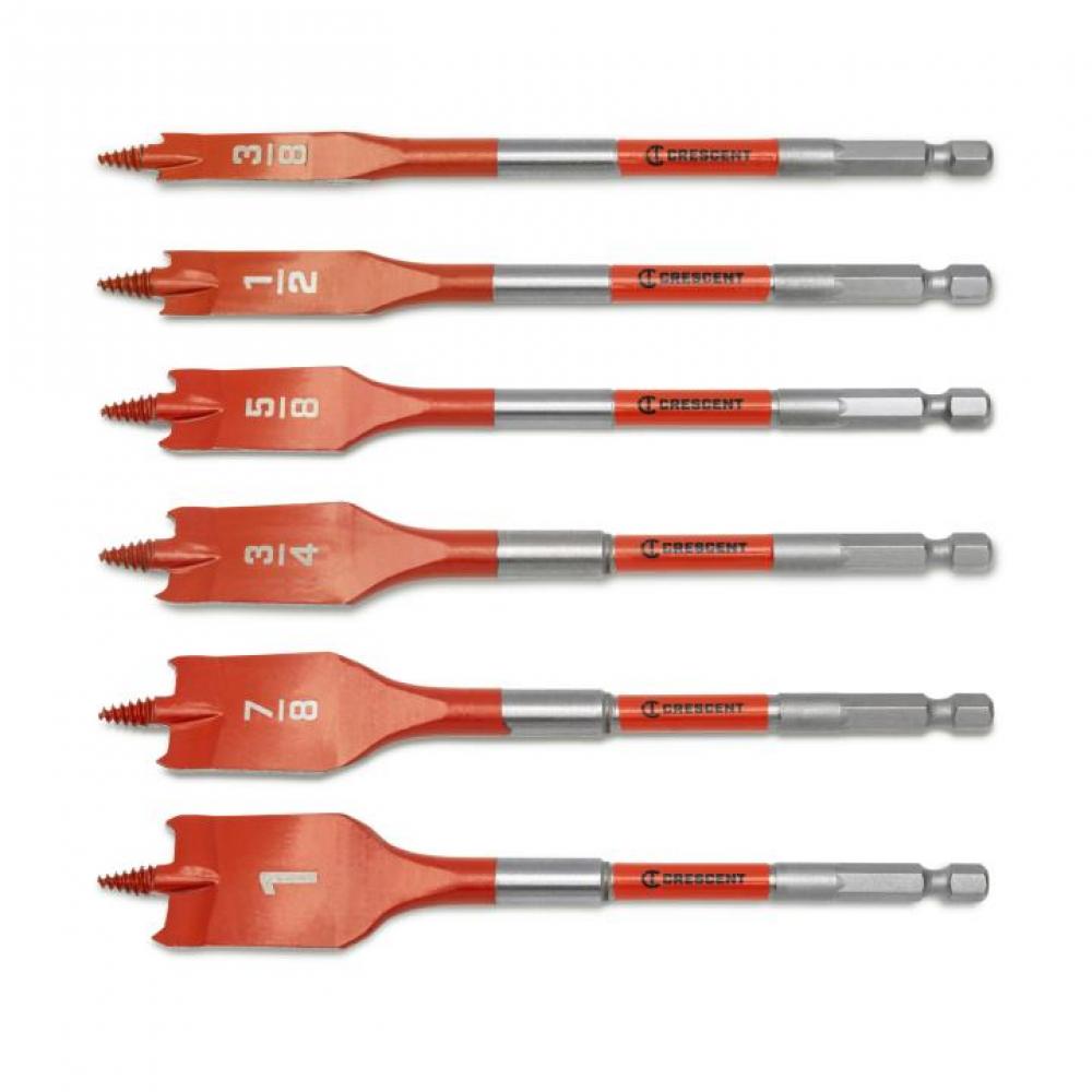 6PC SCREW POINT PADDLE DRILL BIT SET,6&#34;