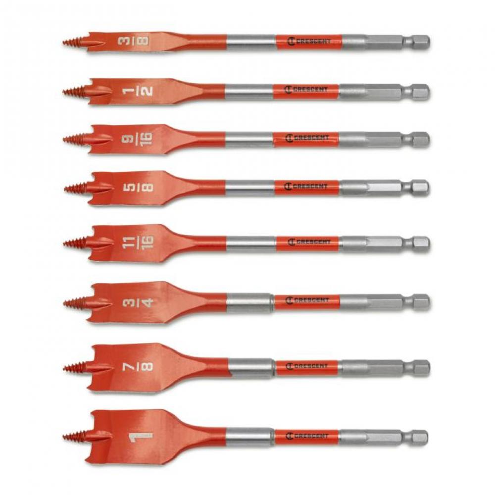 8PC SCREW POINT PADDLE DRILL BIT SET,6&#34;