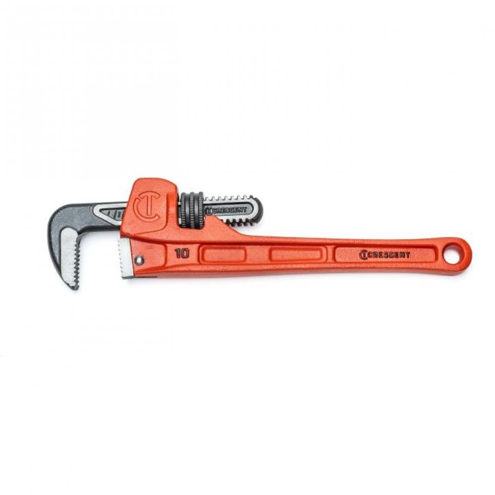 PIPE WRENCH, 10&#34;, CAST IRON, SLIM JAW