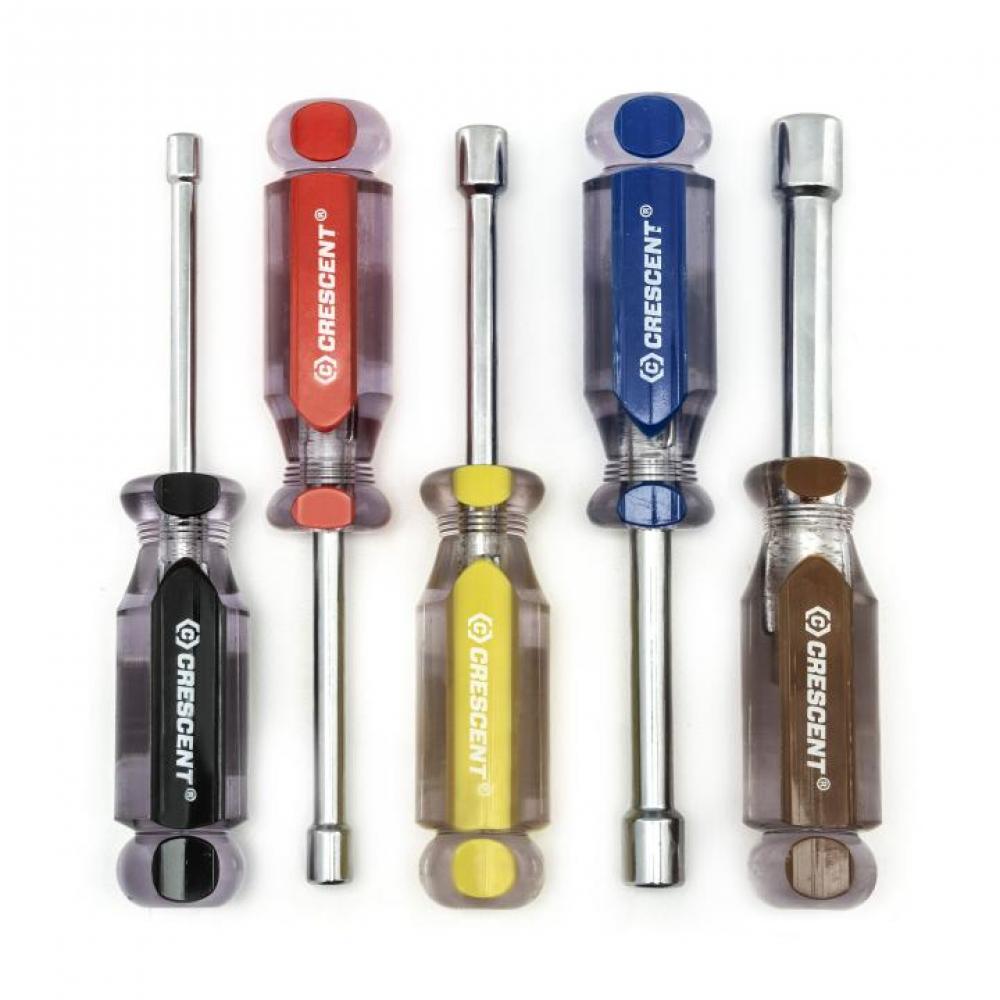 NUT DRIVER SET, 5PC, SAE, ACETATE