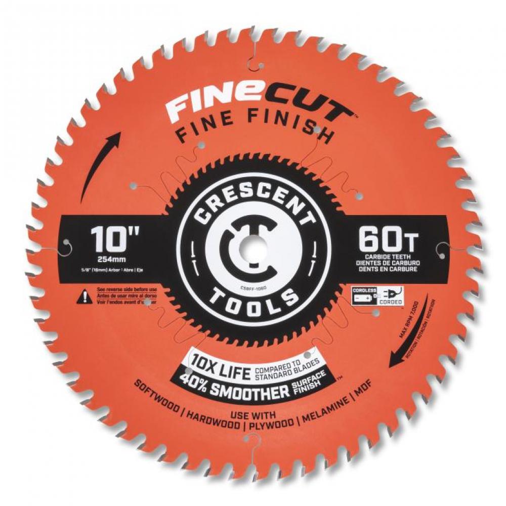 CRESCENT 10&#34; 60T FINE FINISH BLADE