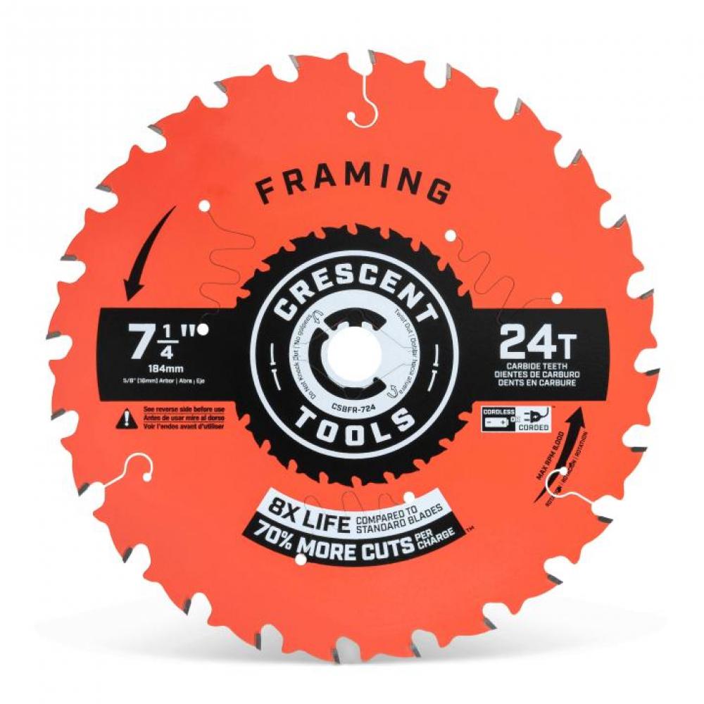 CRESCENT 7-1/4&#34; 24T FRAMING BLADE