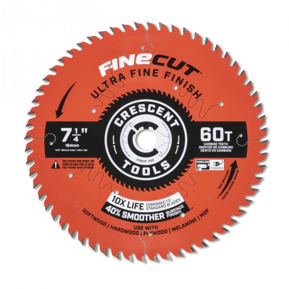 CRESCENT 7-1/4&#34; 60T ULTRA FINISH BLADE