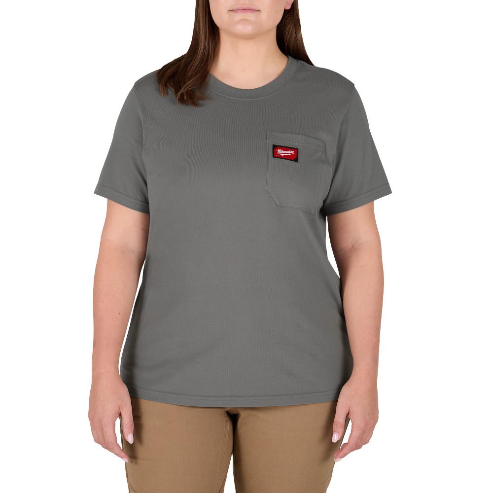 Women&#39;s GRIDIRON™Pocket T-Shirt - Short Sleeve Gray L