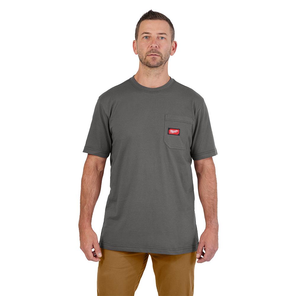 GRIDIRON™ Pocket T-Shirt - Short Sleeve Gray L