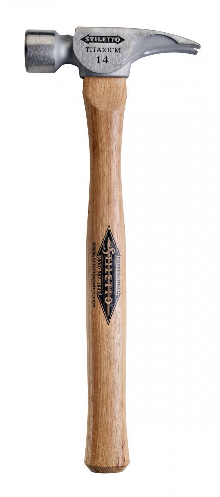 14 oz Titanium Smooth Face Hammer with 18 in. Straight Hickory Handle