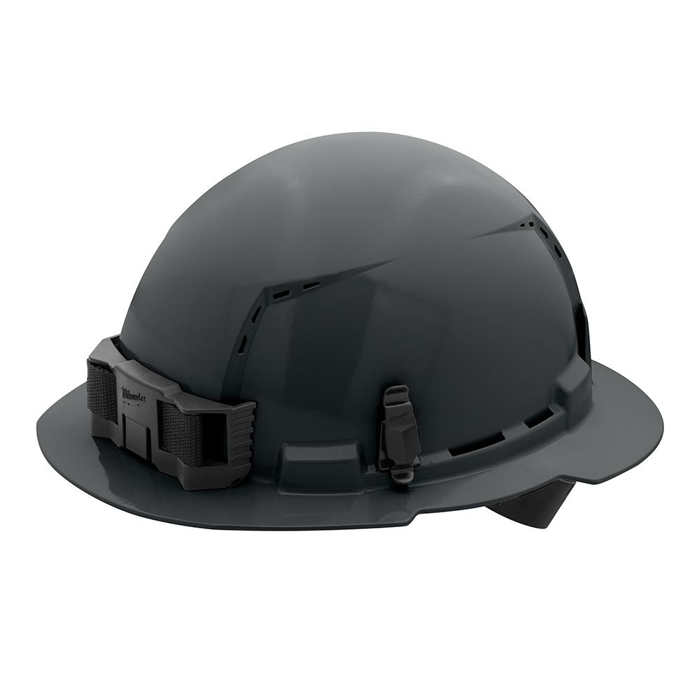 Gray Full Brim Vented Hard Hat w/4pt Ratcheting Suspension - Type 1, Class C