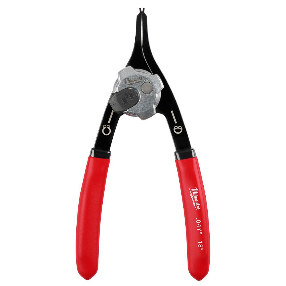 .047&#34; Convertible Snap Ring Pliers - 18°