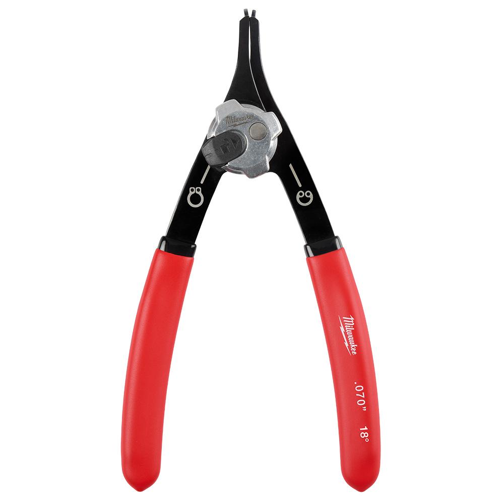 .070&#34; Convertible Snap Ring Pliers - 18°