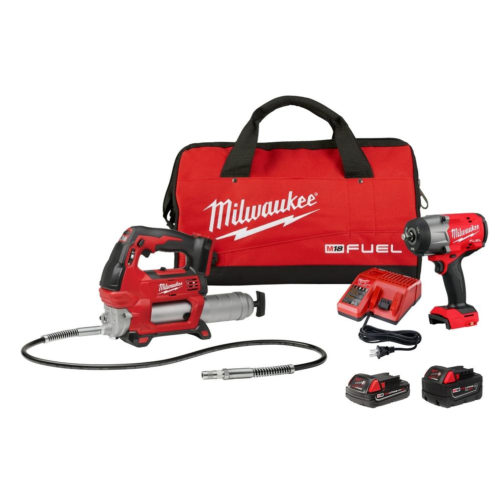 M18 FUEL™ 1/2&#34; HTIW w/ Friction Ring & Grease Gun Combo Kit