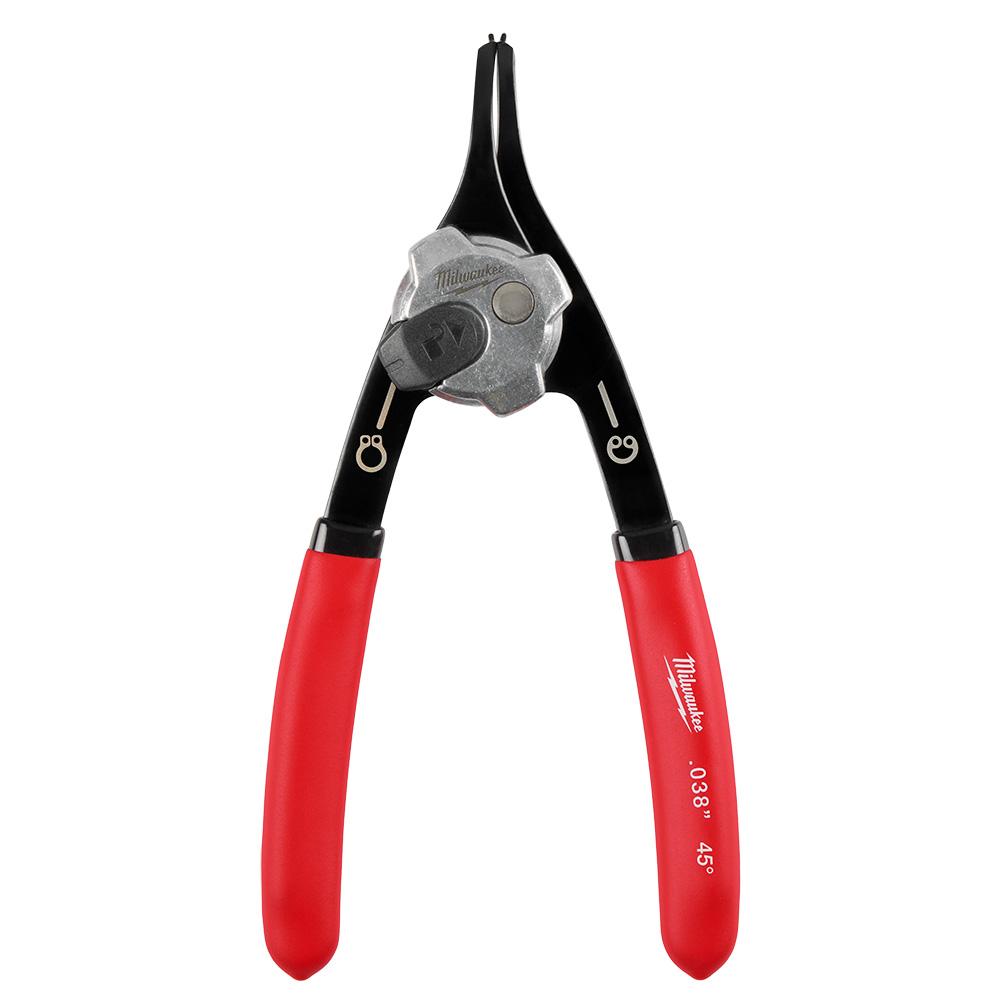 .038&#34; Convertible Snap Ring Pliers - 45°