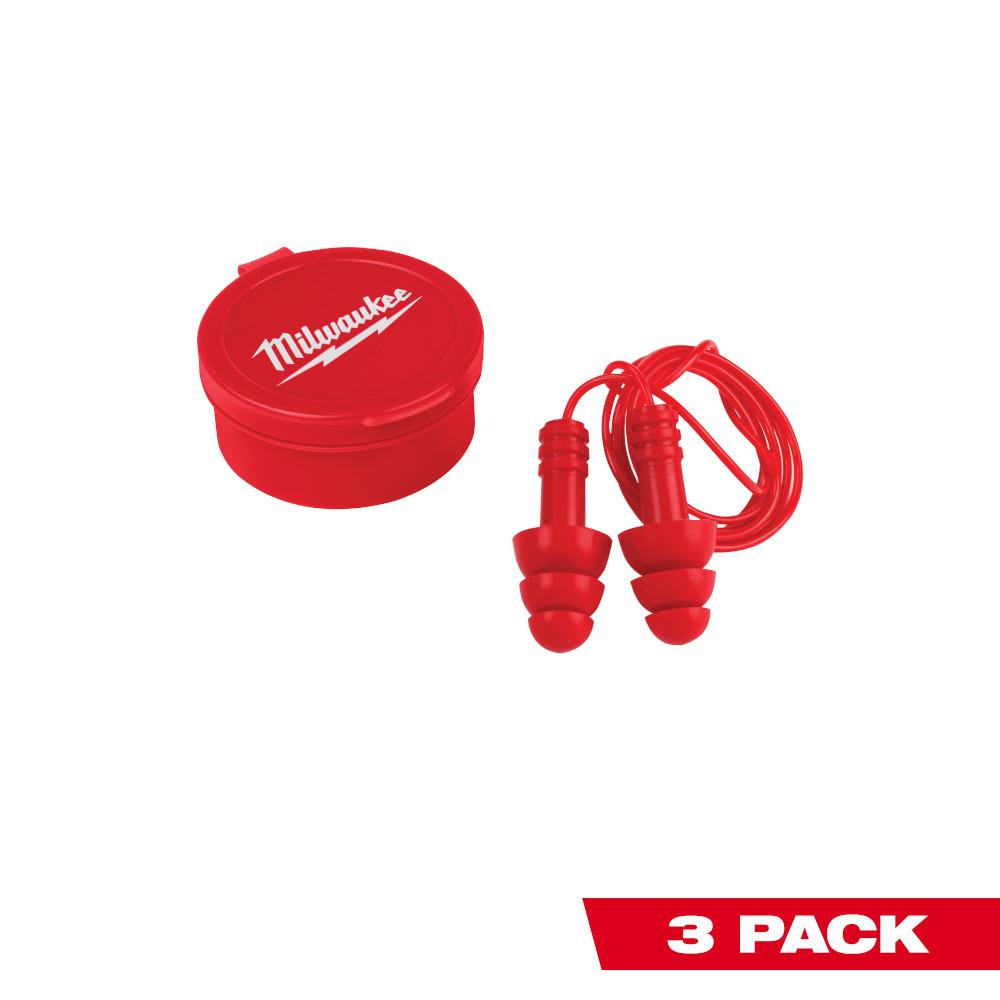 3PK Reusable Corded Earplugs