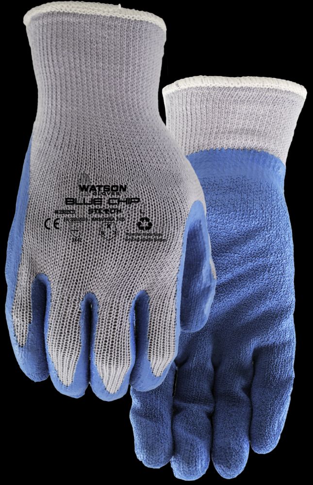 BLUE CHIP POLYESTER CRINKLED RUBBER LATEX PALM COATED - X