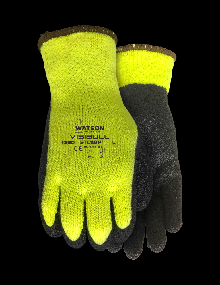 STEALTH VISIBULL CRINKLED RUBBER LATEX HI VIS LINED COATED - X