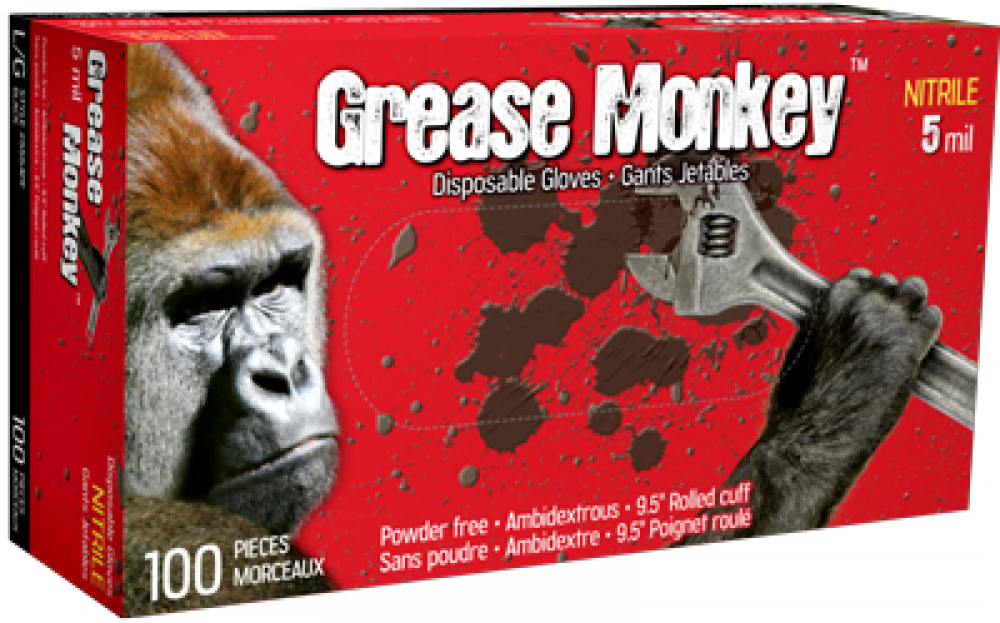 GREASE MONKEY 5 MIL NITRILE BLACK DISPOSABLE - XXL