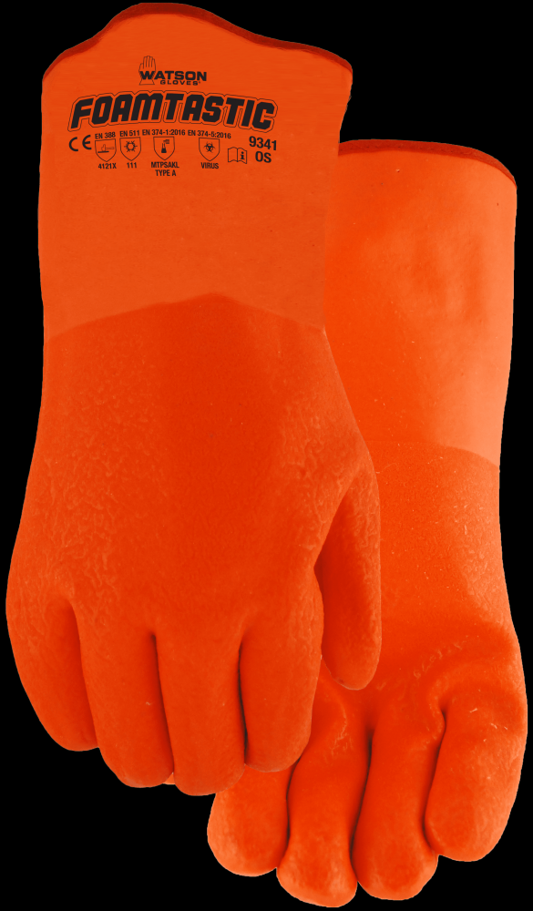 FOAMTASTIC DOUBLE DIPPED PVC FOAM LINED GAUNTLET CHEMICAL