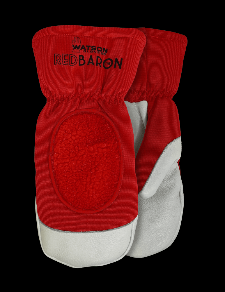 RED BARON FULLGRAIN COW SHERPA LINED MITT COMBO - X