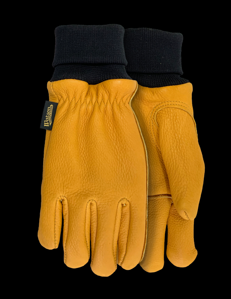 THE DUKE FULLGRAIN COW FLEECE LINED KNIT WRIST GOLD DRIVER - X