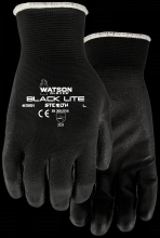 Watson Gloves 391-X - STEALTH BLACK LITE LIGHTWEIGHT POLY NYLON SHELL COATED - X