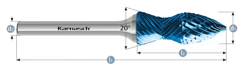 Tungsten carbide burr - BLUE-TEC