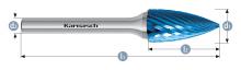 Karnasch 115067.045 - Tungsten carbide burr - BLUE-TEC