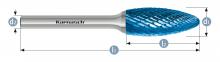 Karnasch 115071.050 - Tungsten carbide burr - BLUE-TEC