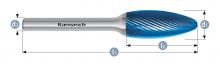 Karnasch 115073.025 - Tungsten carbide burr - BLUE-TEC