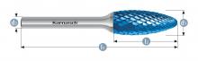 Karnasch 115074.040 - Tungsten carbide burr - BLUE-TEC