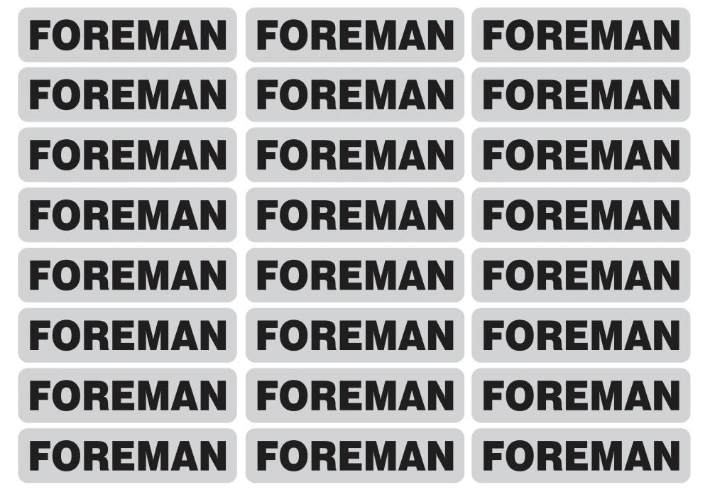 &#34;FOREMAN&#34; Reflective strip