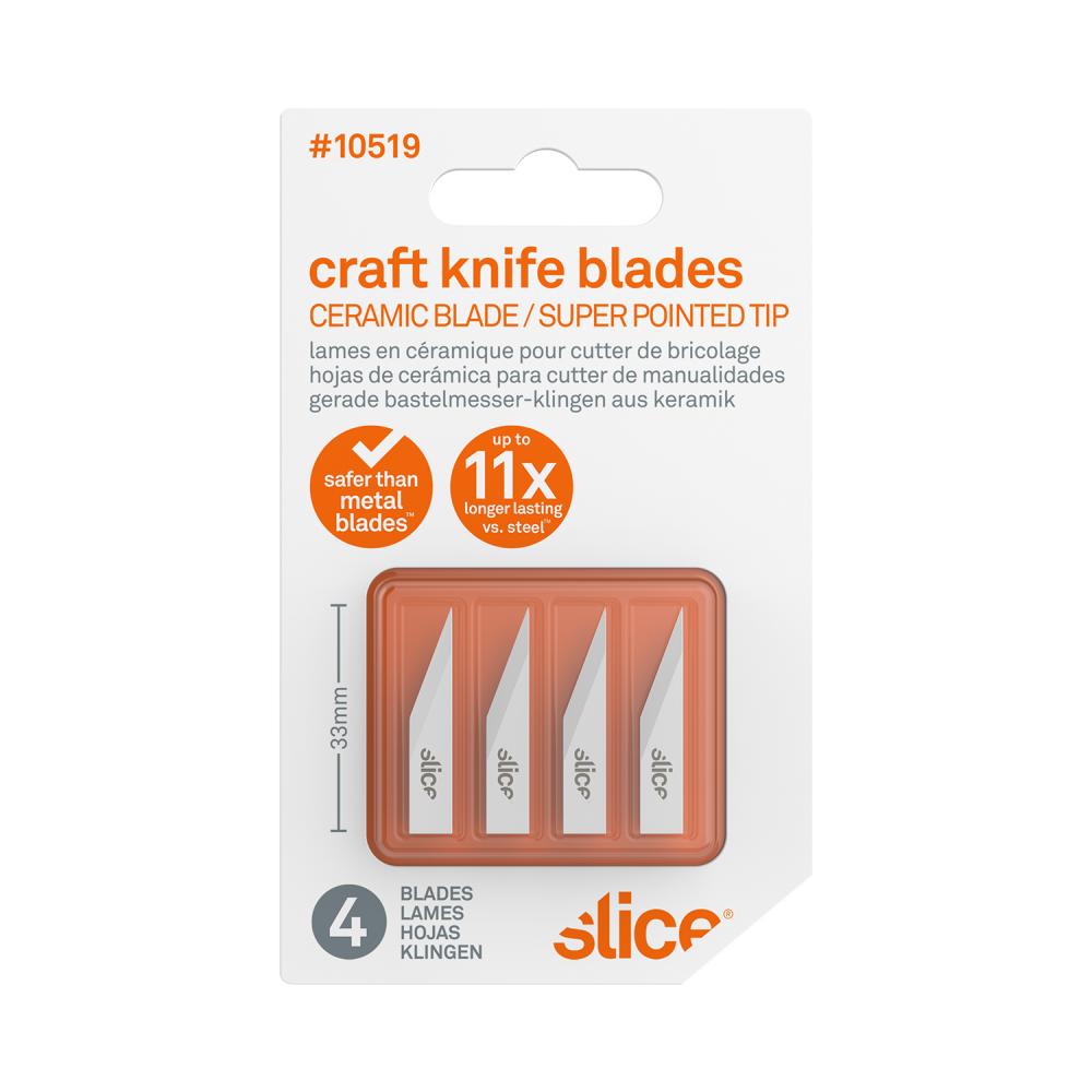 Slice Straight Edge Pointed Tip Ceramic Blade  (4 blades/pack)