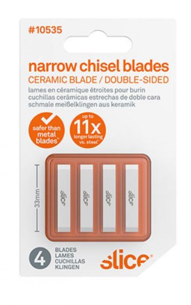 Slice Narrow Chisel Ceramic Blade - Double sided (4 blades/pack)