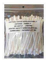 Dentec 80-1207-0 - COTTON TIPPED APPLICATORS 3"