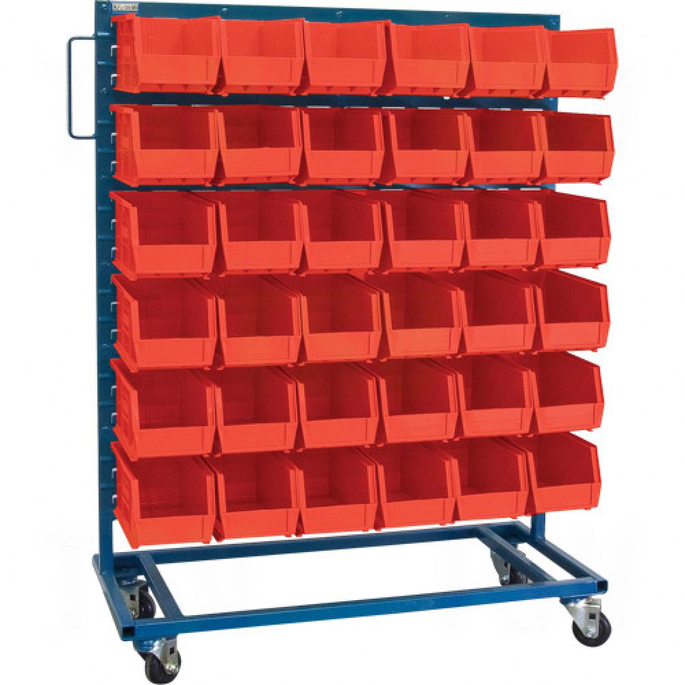 Mobile Bin Racks - Singled Sided - Rack & Bin Combination