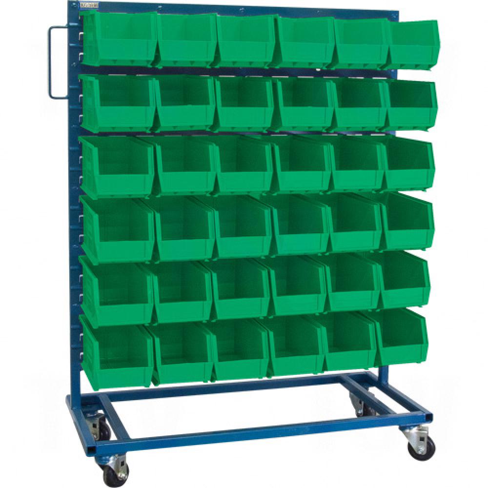 Mobile Bin Racks - Singled Sided - Rack & Bin Combination