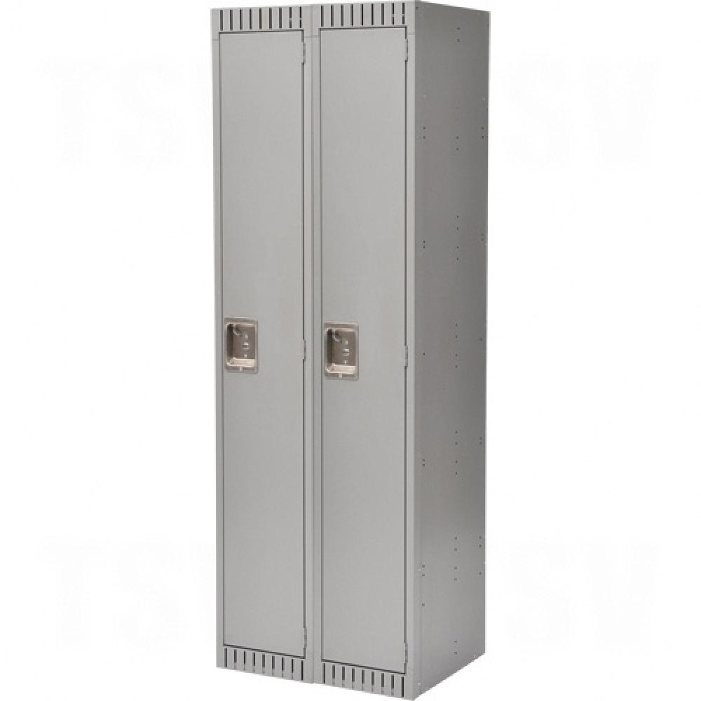 LOCKER, ASSEMBLED,1 TIER,2 BANK, 24X18X72 GREY