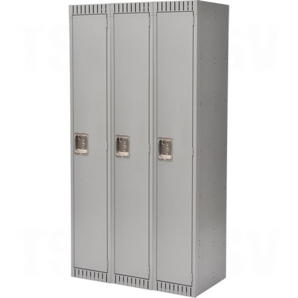 LOCKER, ASSEMBLED,1 TIER,3 BANK, 36X18X72 GREY