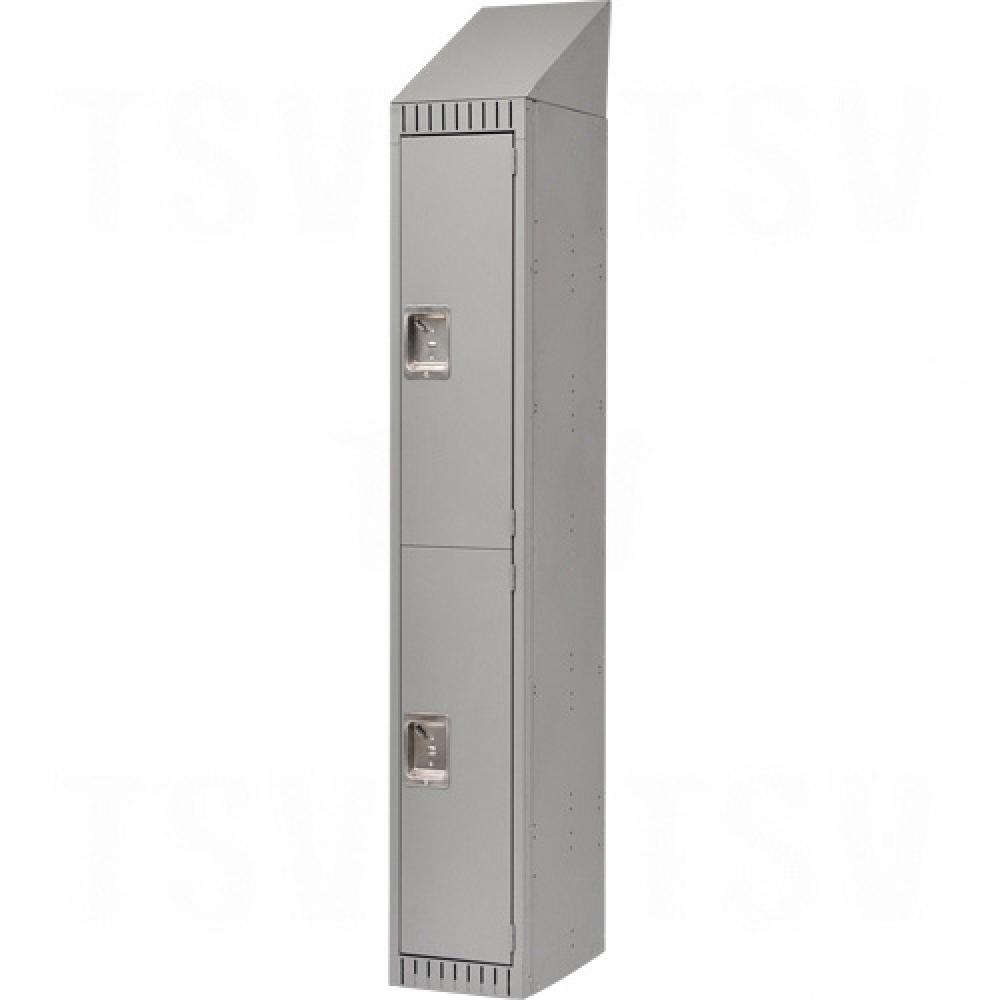 LOCKER, ASMBLD,W/ST,2 TIER ,1 BANK, 12X18X72 GRY